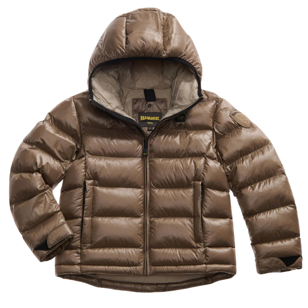 Giubbino in tessuto tecnico con imbottitura in piuma ecologica ANSELKBEIGESCURO BLAUER