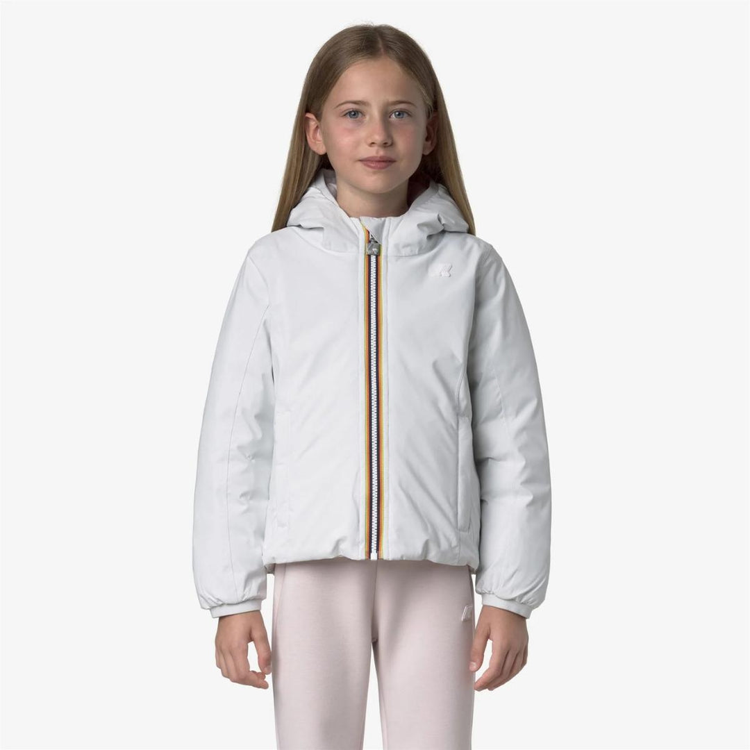 Giubbino da bambina Lily thermo reversibile in tessuto tecnico con imbottitura in piuma e piumino d'anatra K5123QWJB2U K-WAY