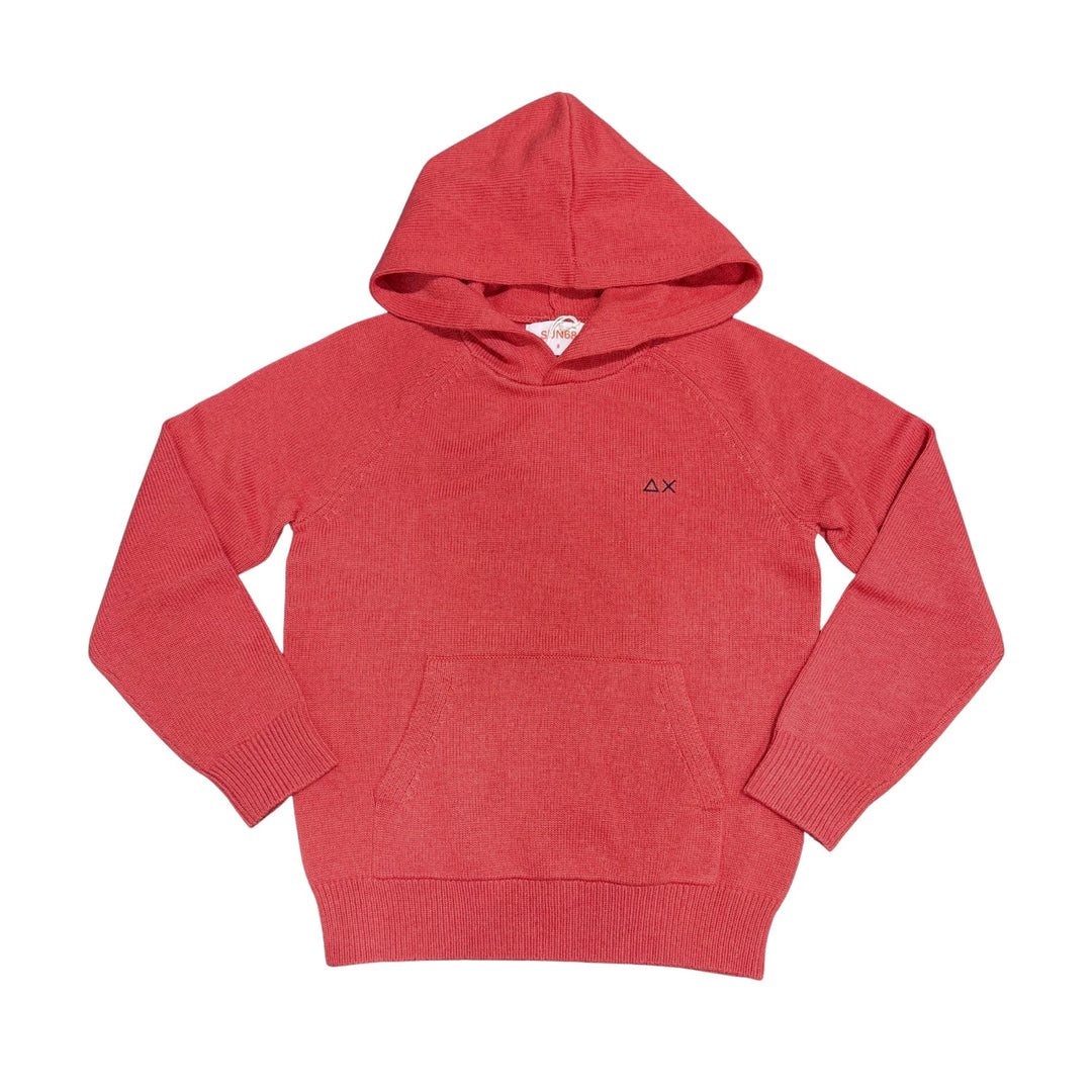 Maglia misto lana da bambino con cappuccio e logo K45313JCORALLO SUN 68