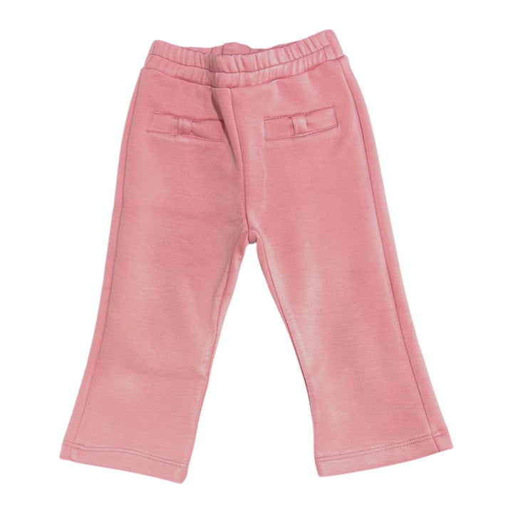 Pantalone da neonata in tessuto elastico con fiocchetti FL6699ROSA MELISA BAI