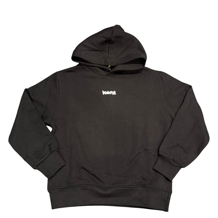 Felpa da bambino con cappuccio e stampa petto e schiena DK58645NERO DISCLAIMER