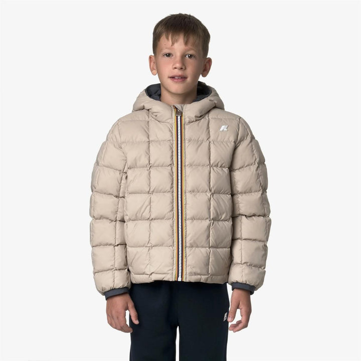 Giubbino da bambino Jack thermo reversibile in tessuto tecnico e imbottitura in piuma e piumino d'anatra K5128VWKBBV K-WAY
