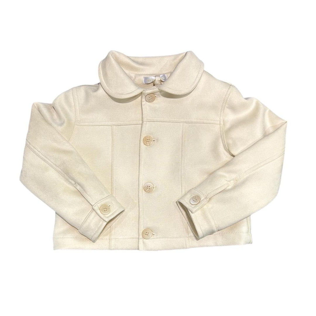 Giacca da bambina effetto scamosciato con bottoni corta FL6713BURRO MELISA BAI