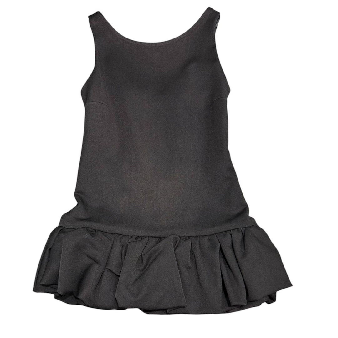 Abito da bambina smanicato con balze LL3861NERO LULU' BY MISS GRANT