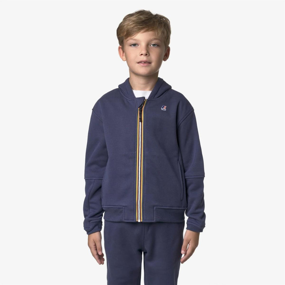 Felpa da bambino Pros full zip con cappuccio e logo K7141VW867 K-WAY