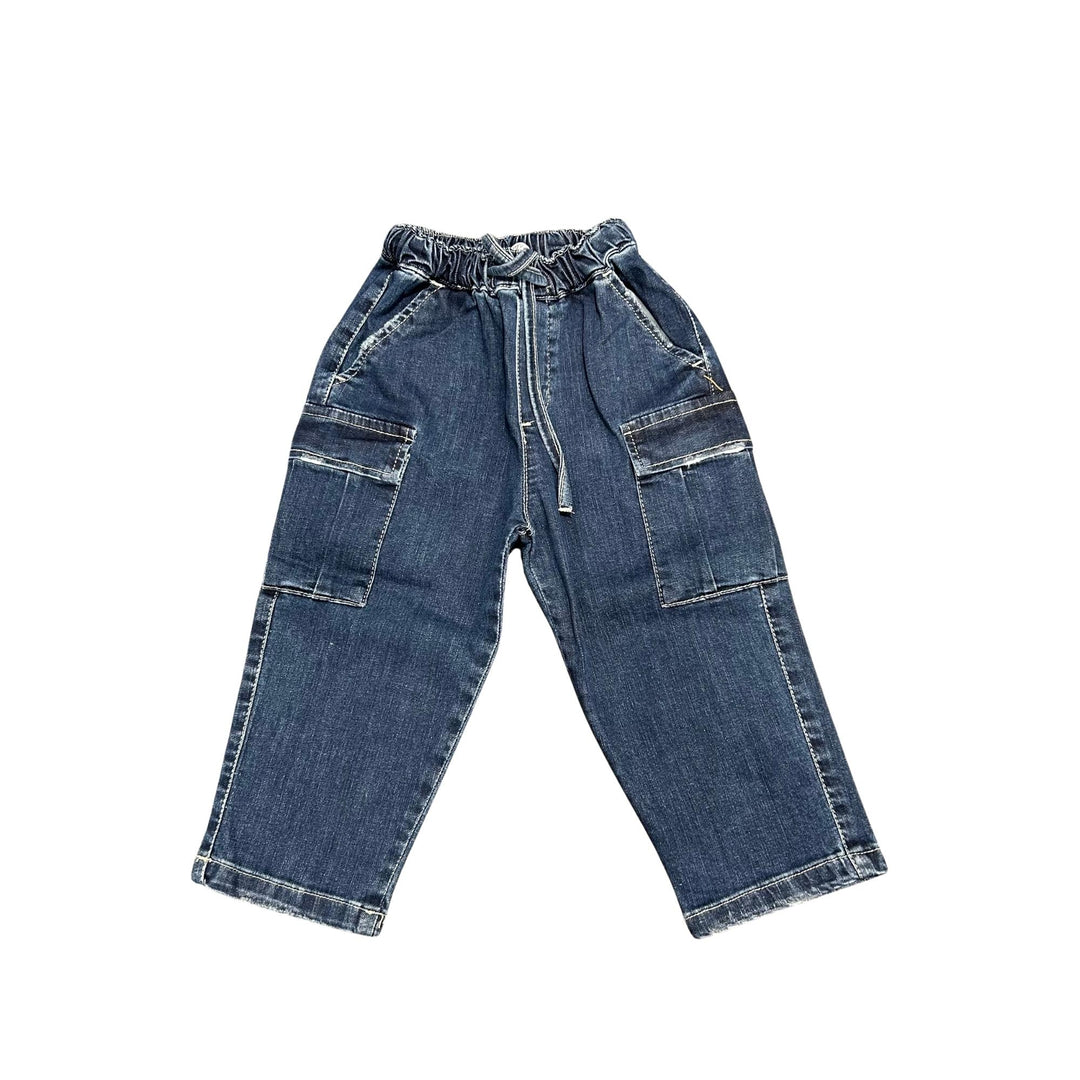 Jeans da bambino con elastico in vita con tasconi MR3173JEANS MANUEL RITZ