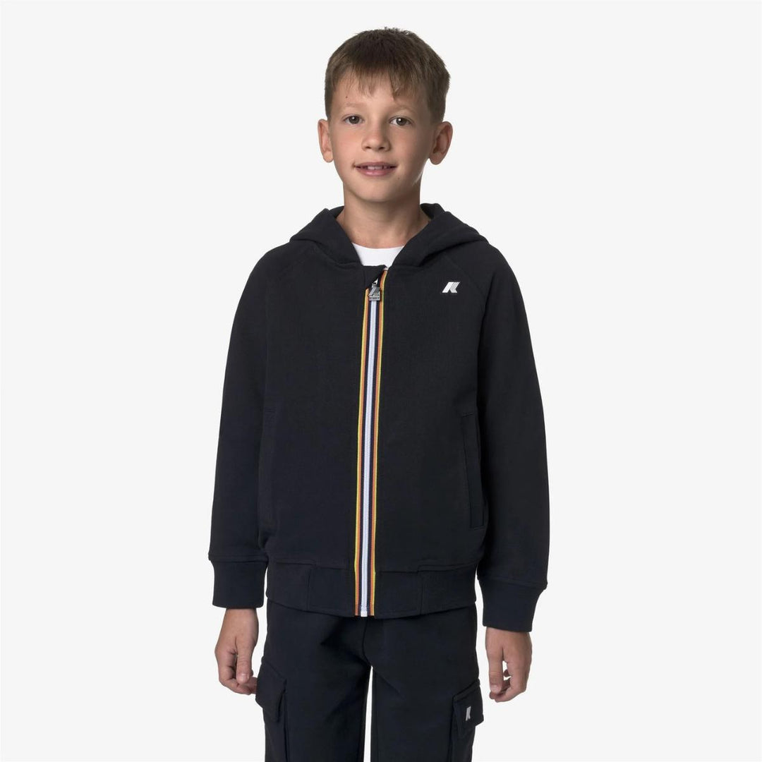Felpa da bambino Anthony fleece full zip e cappuccio con logo K51347WKK89 K-WAY
