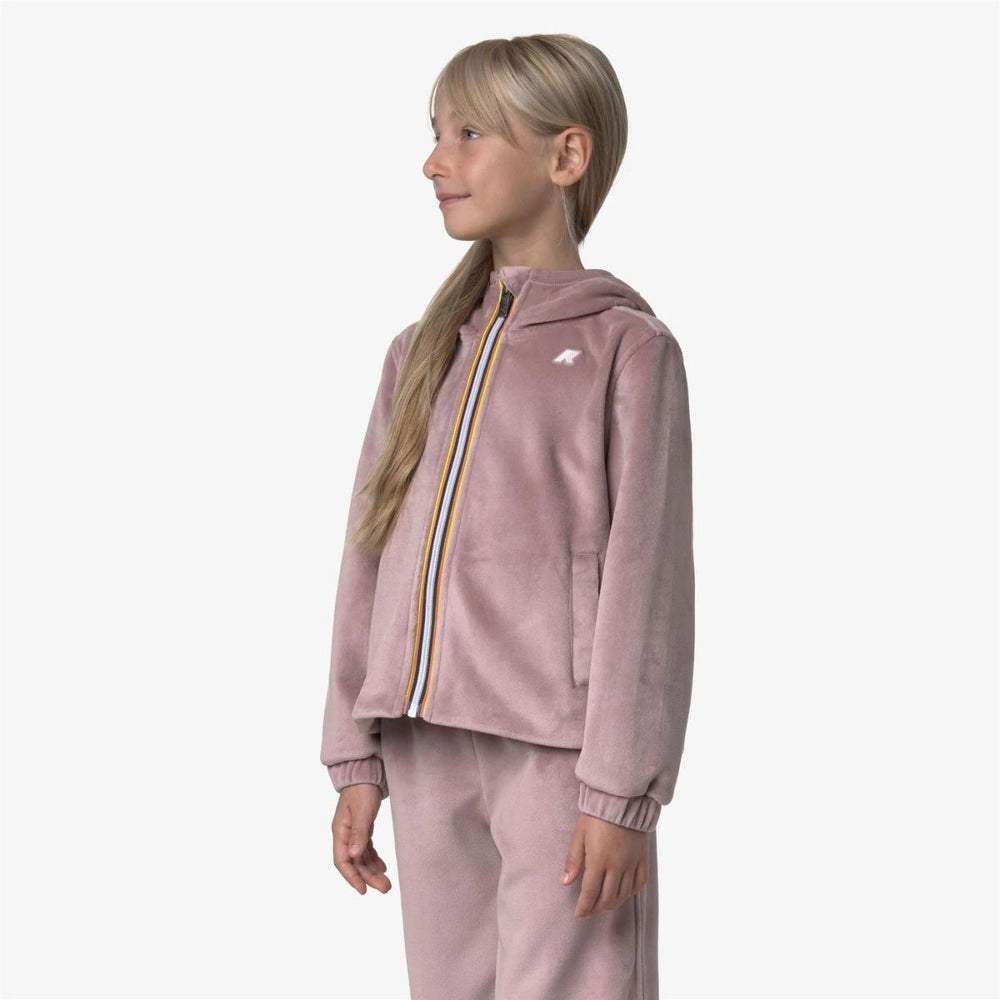 Felpa da bambina in Viviel in velour reversibile full zip K51467WKB3K K-WAY