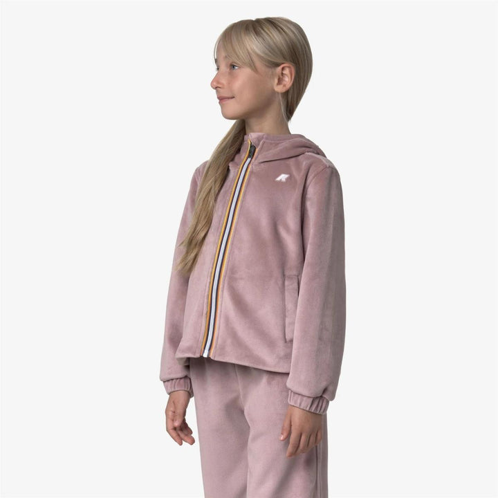 Felpa da bambina in Viviel in velour reversibile full zip K51467WKB3K K-WAY