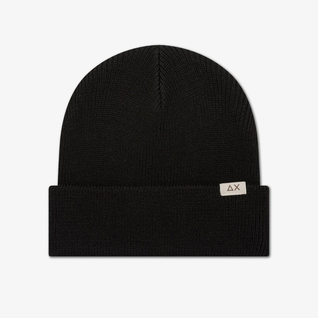 Cappelo da bambino misto lana con risvolto C45301NERO SUN 68