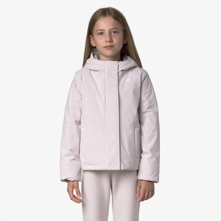 Giubbino da bambina Lily Marmotta  con tessuto tecnico imbottito in ecopelliccia K4137WWKB3U K-WAY