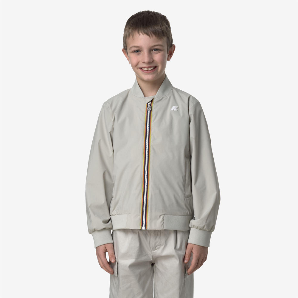 Giubbino da bambino aorelian taglio college in tessuto tecnico con interno in cotone K4138DWK634 K-WAY