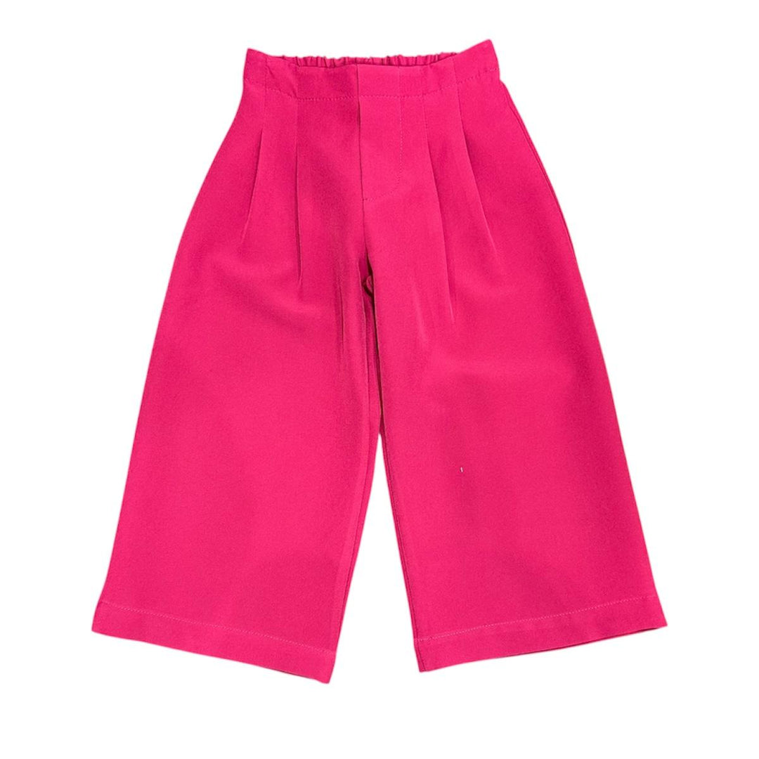 Pantaloni da bambina con pence over in tessuto elastico FL6593AMARANTO MELISA BAI
