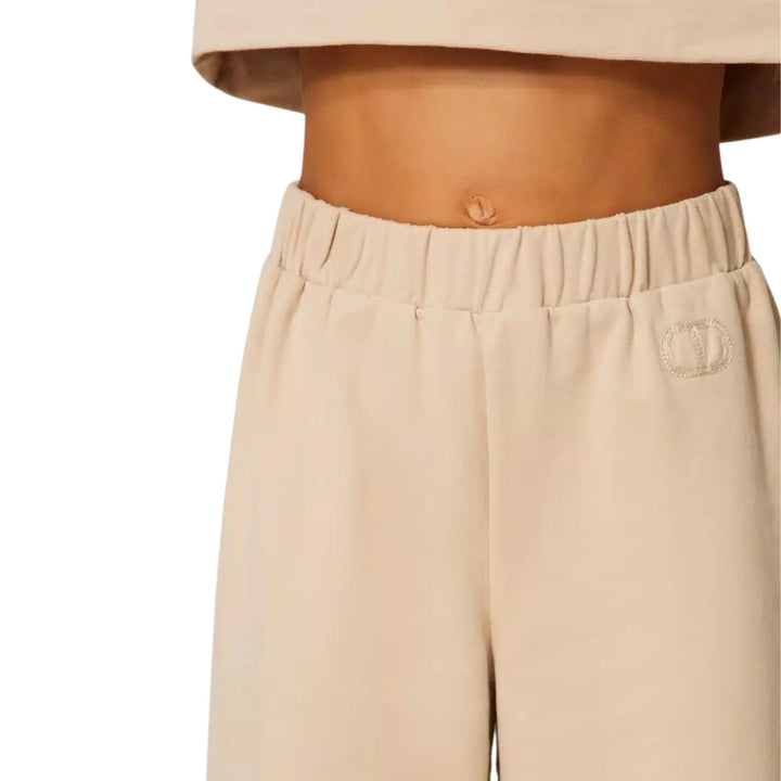 Pantalone da bambina in felpa comodo a zampa GJ2061BEIGE TWIN-SET
