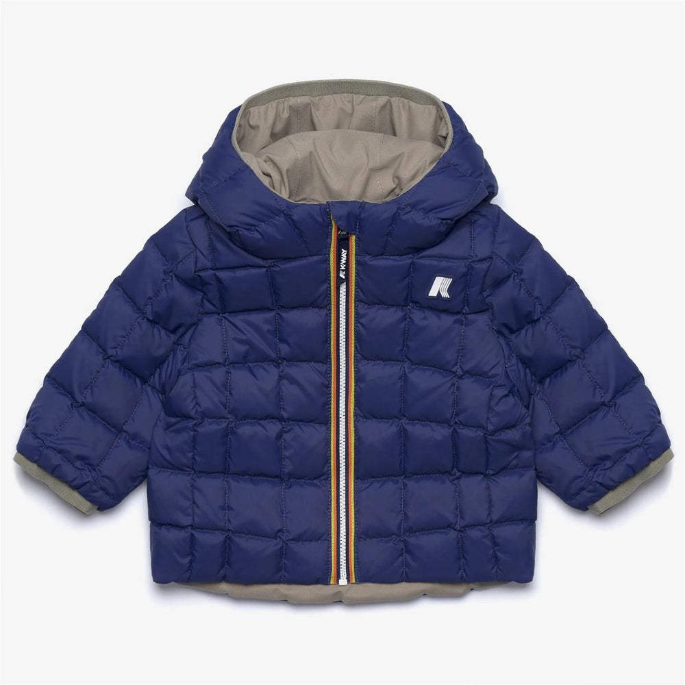 Giubbino da neonati Jack thermo reversibili in tessuto tecnico e imbottitura in piuma e piumino d'anatra K7132PWB3D K-WAY