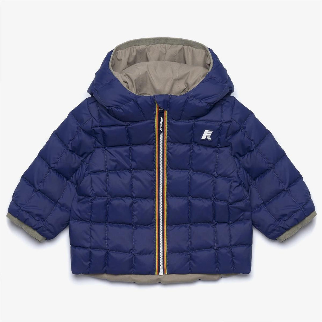Giubbino da neonati Jack thermo reversibili in tessuto tecnico e imbottitura in piuma e piumino d'anatra K7132PWB3D K-WAY