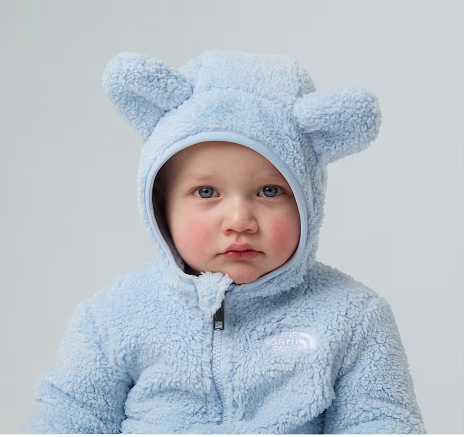 Felpa teddy full zip con cappuccio con orecchie in ecopelliccia con logo CAMPSHIRE HOODIECIELO THE NORTH FACE