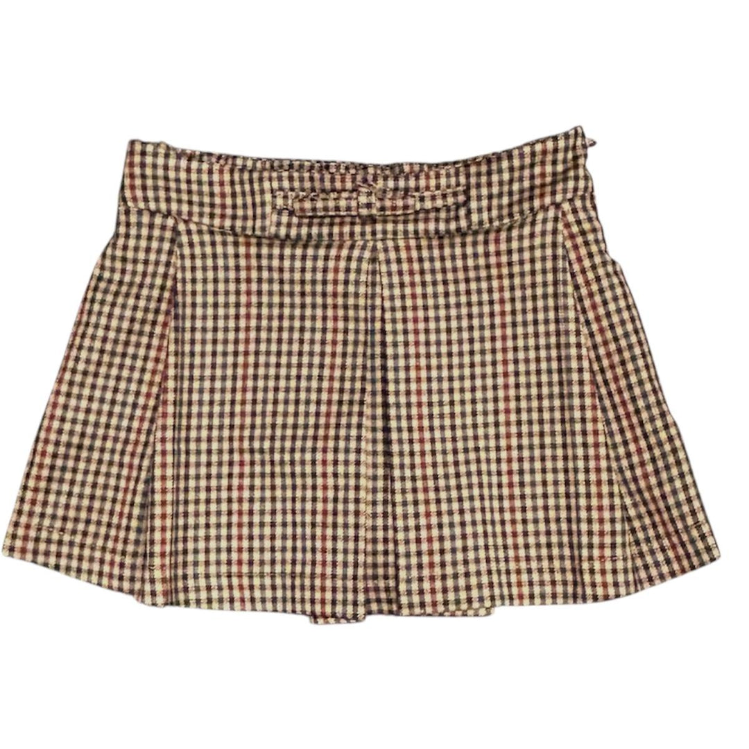 Gonna da bambina con coulotte fantasia quadri UE1955BEIGE SCURO U+E'