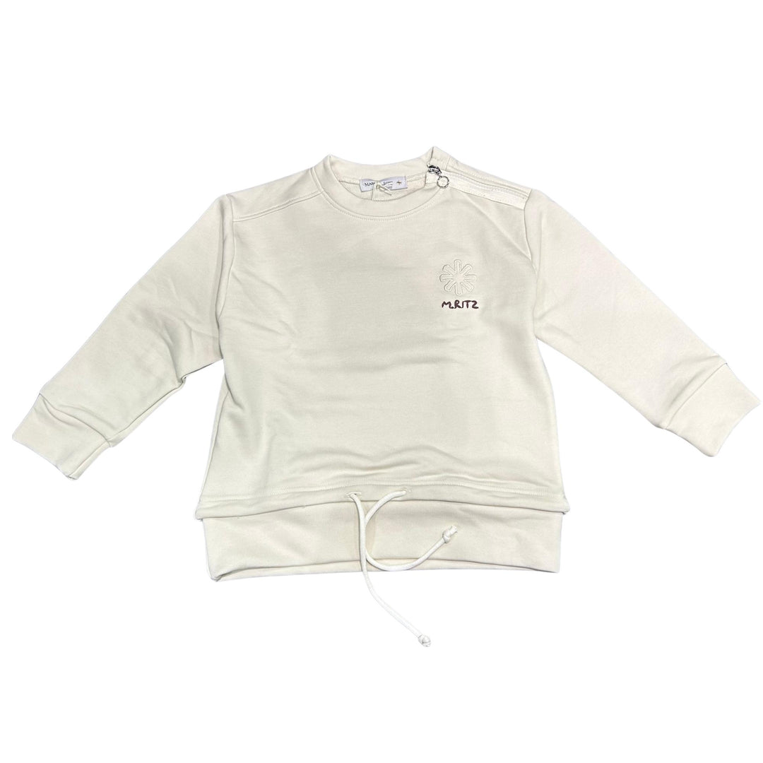 Felpa da bambino con logo e lacci al bordo MR3195JCREMA MANUEL RITZ