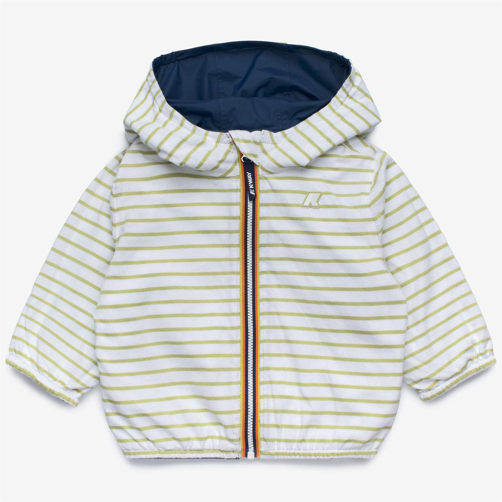 Giubbino da neonati jake reversibile jersey in tessuto tecnico traspirante da un lato e cotone a righe dall'altro K2132MWC10 K-WAY