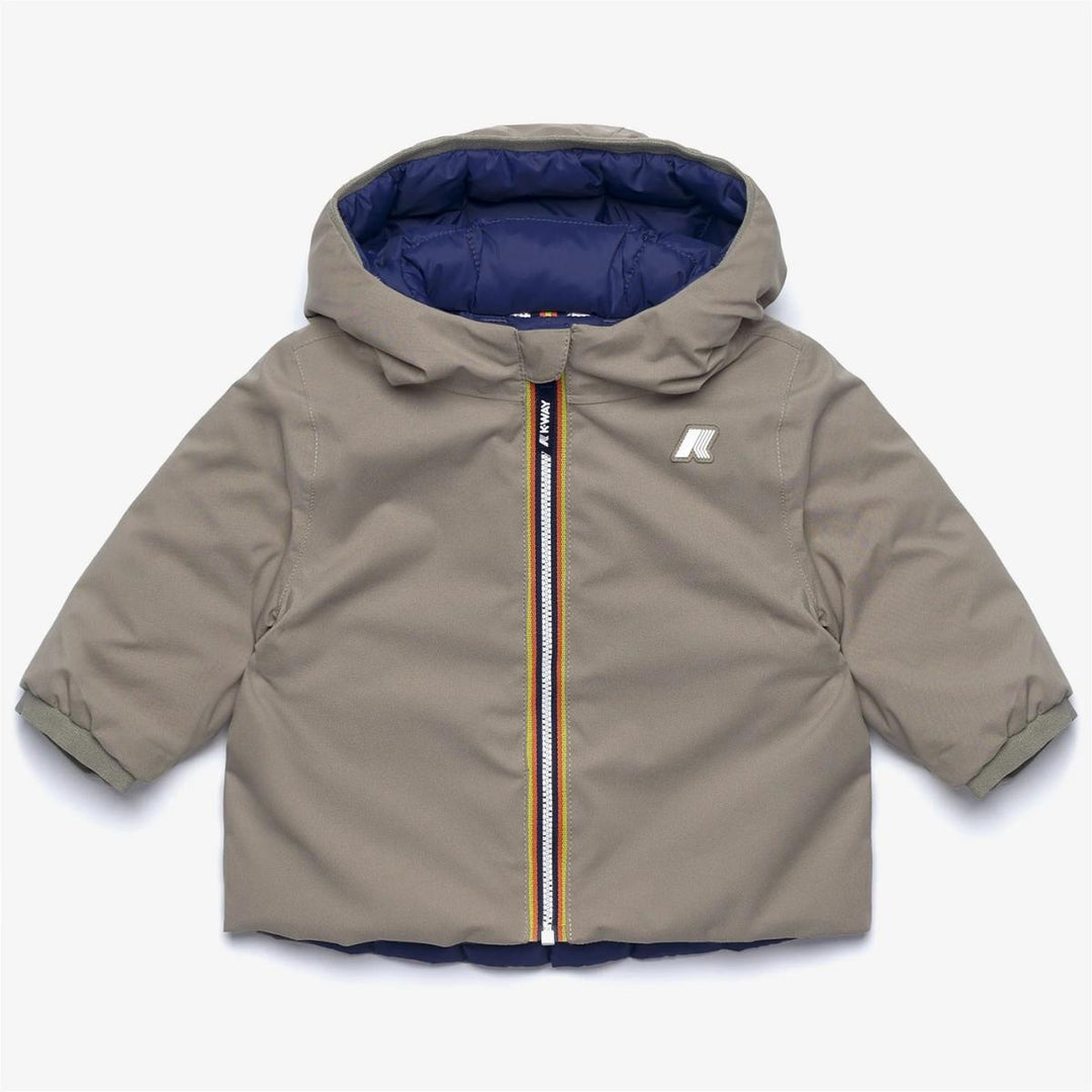 Giubbino da neonati Jack thermo reversibili in tessuto tecnico e imbottitura in piuma e piumino d'anatra K7132PWB3D K-WAY