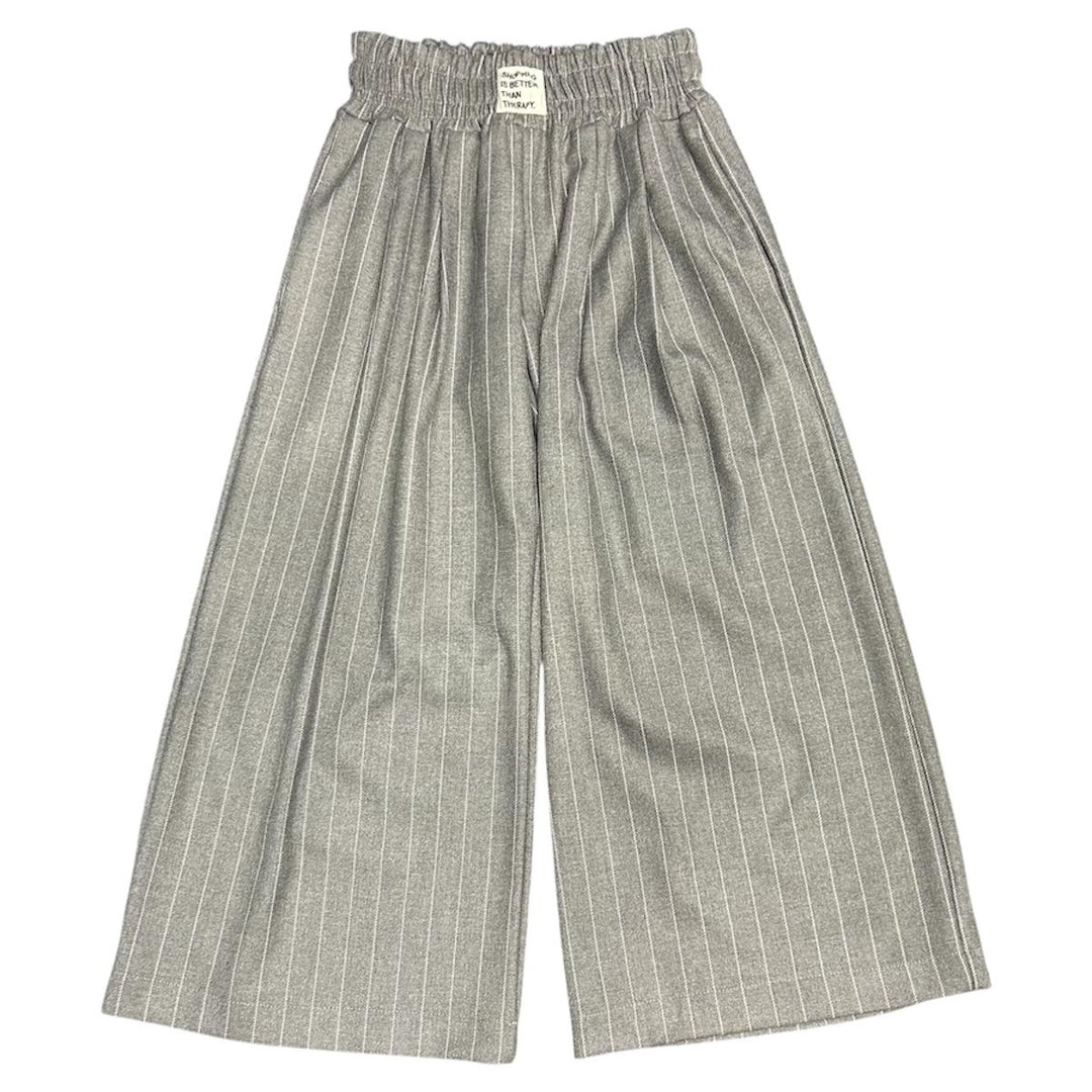 Pantalone da bambina over comodo a righe ST0141JGRIGIO SO TWEE by MISS GRANT