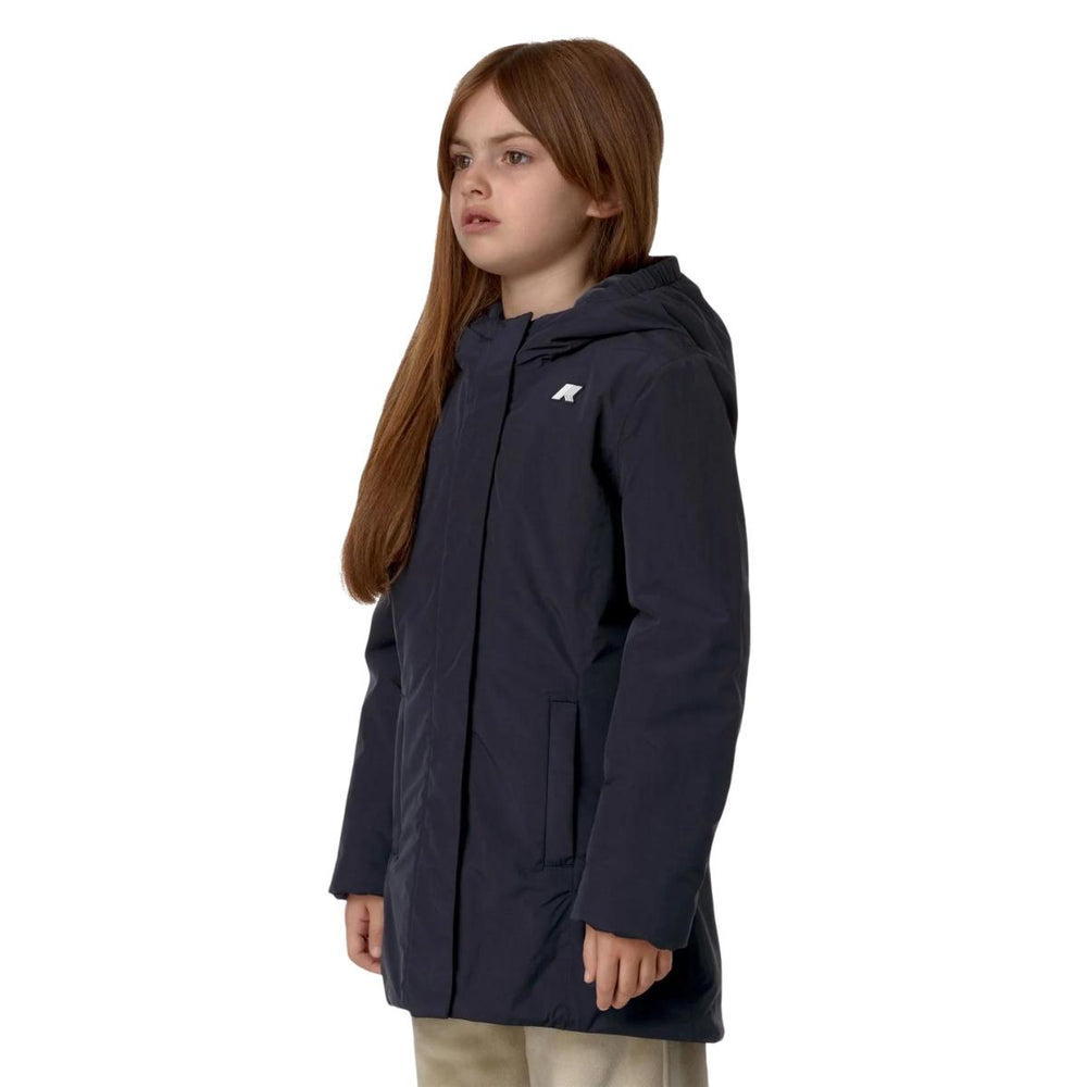 Giubbino da bambina Denise Marmotta lunghezza 3/4 con tessuto tecnico imbottito in ecopelliccia K41383WKAL9 K-WAY