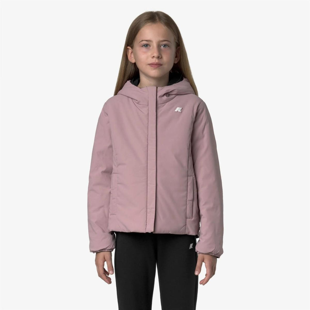 Giubbino da bambina lily warm warm reversibile in tessuto tecnico imbottito in ecopiuma K71339WJBBM K-WAY