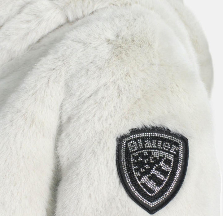 Giubbino da bambina in piuma con parte superiore in ecopelliccia FANEVILGHIACCIO BLAUER