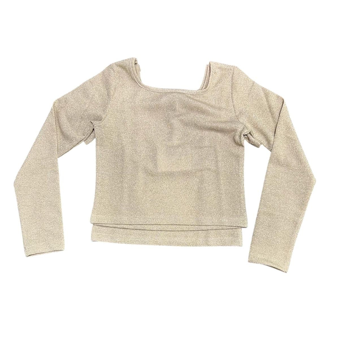 Twin set da bambina doppia maglia glitter LL4055ORO LULU' BY MISS GRANT