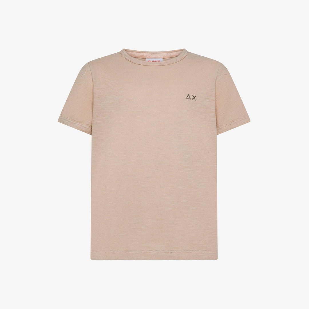T-shirt da bambino in cotone fiammato con logo T36315KBEIGE SUN 68