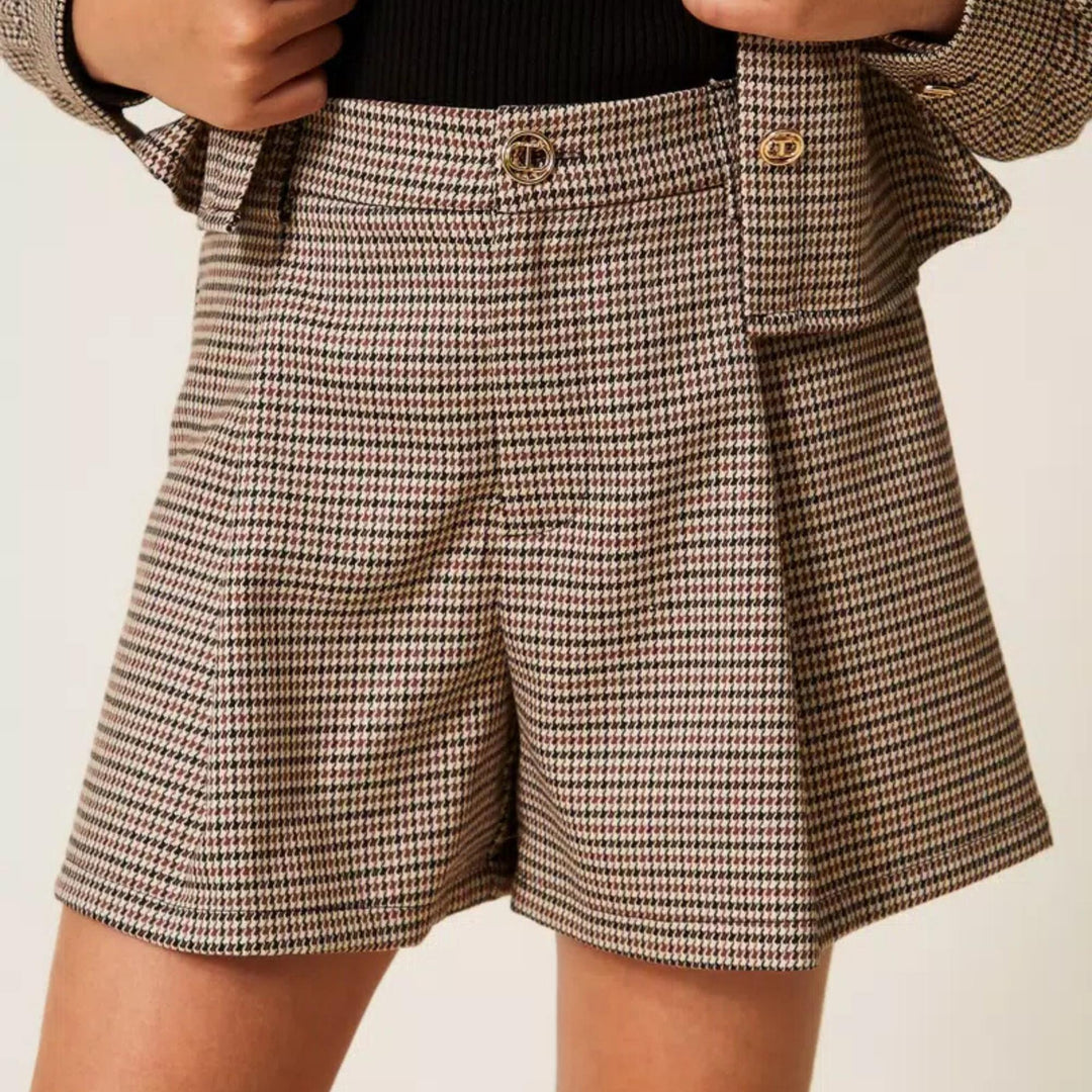 Shorts da bambina fantasia in piedpull GJ2103BEIGE SCURO TWIN-SET