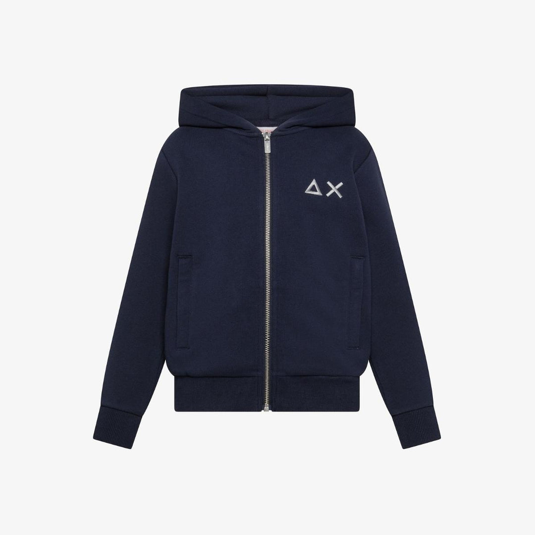 Felpa da bambino fullzip con cappuccio e logo F45302KBLU SUN 68