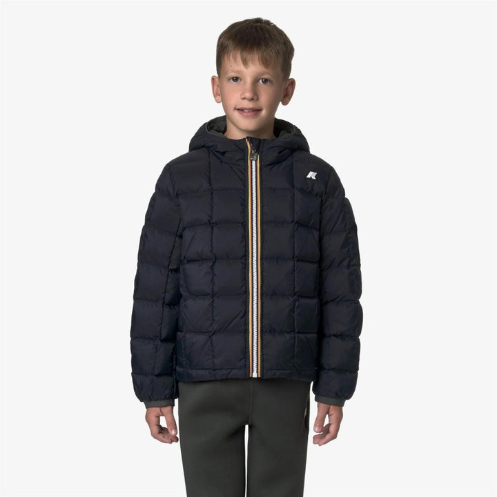Giubbino da bambino Jack thermo reversibile in tessuto tecnico e imbottitura in piuma e piumino d'anatra K5128VWKAF0 K-WAY