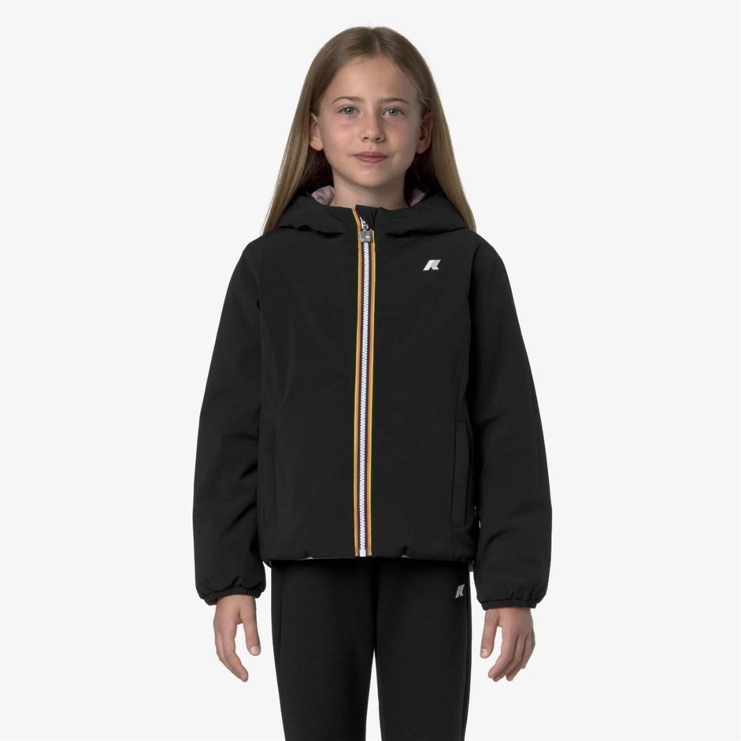 Giubbino da bambina lily warm warm reversibile in tessuto tecnico imbottito in ecopiuma K71339WKBBM K-WAY