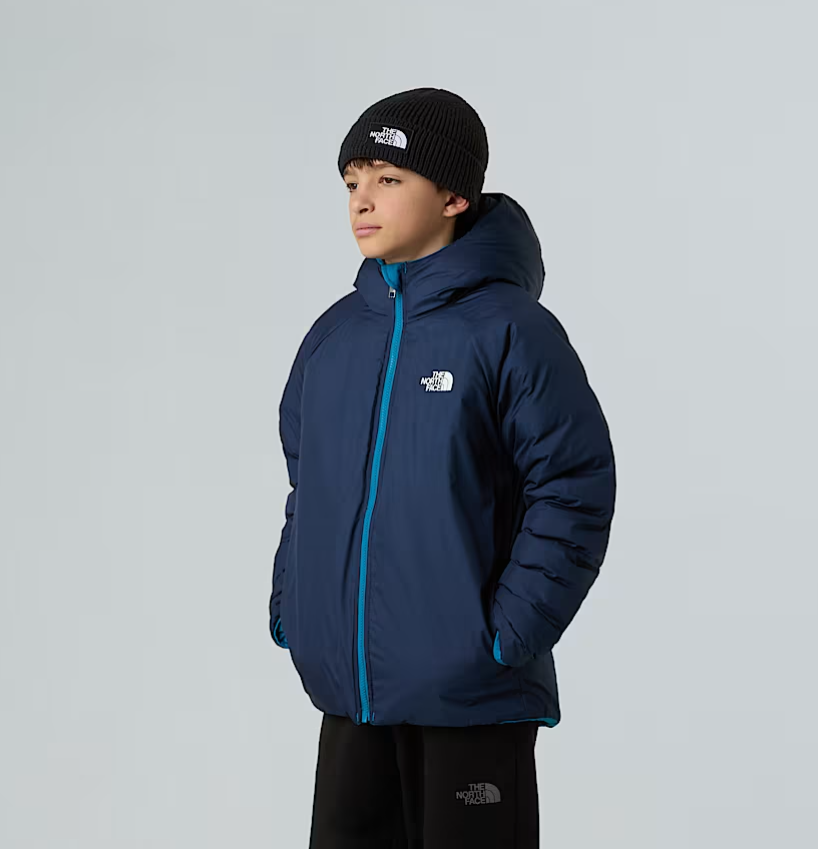 Giubbino in tessuto tecnico reversibile in piuma ecologica PERRITO TEENBLU-BLUETTE THE NORTH FACE