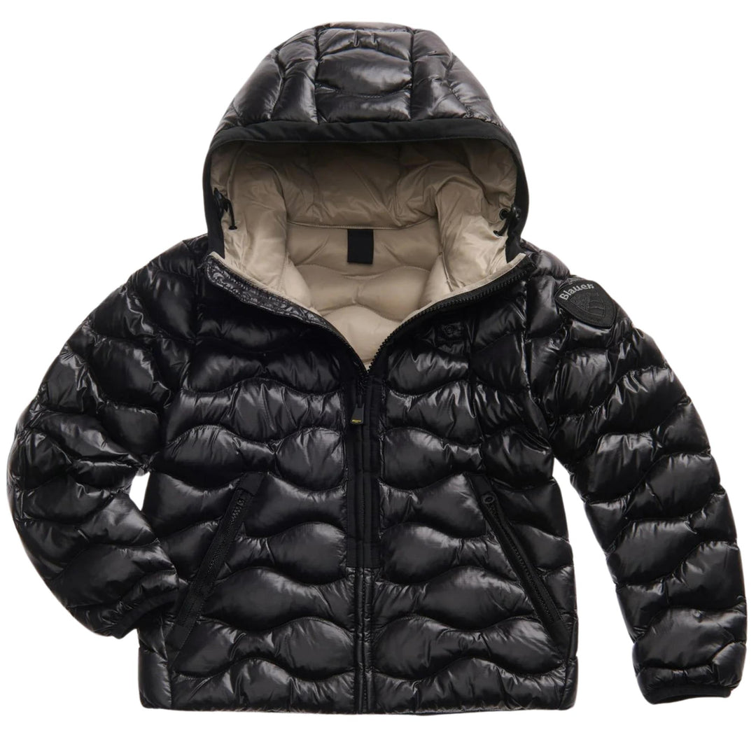 Giubbino in tessuto tecnico con cuciture a onda imbottito con piuma ecologica BRYANTJNERO BLAUER