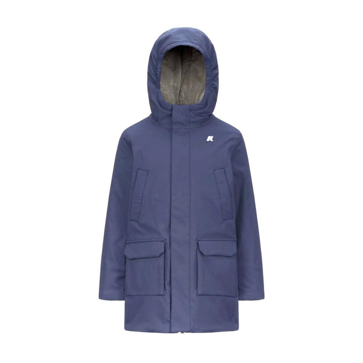 Giubbino da bambino Jarko marmotta lunghezza 3/4 in tessuto tecnico 4 tasche con imbottitura in ecopelliccia K1128HWKB2B K-WAY