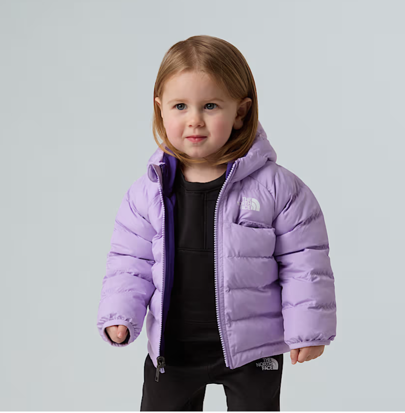 Giubbino in tessuto tecnico reversibile imbottito in piuma ecologica PERRITO BABYVIOLA-GLICINE THE NORTH FACE