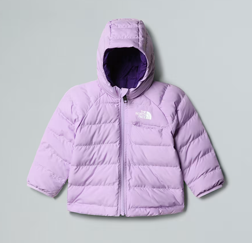 Giubbino in tessuto tecnico reversibile imbottito in piuma ecologica PERRITO BABYVIOLA-GLICINE THE NORTH FACE