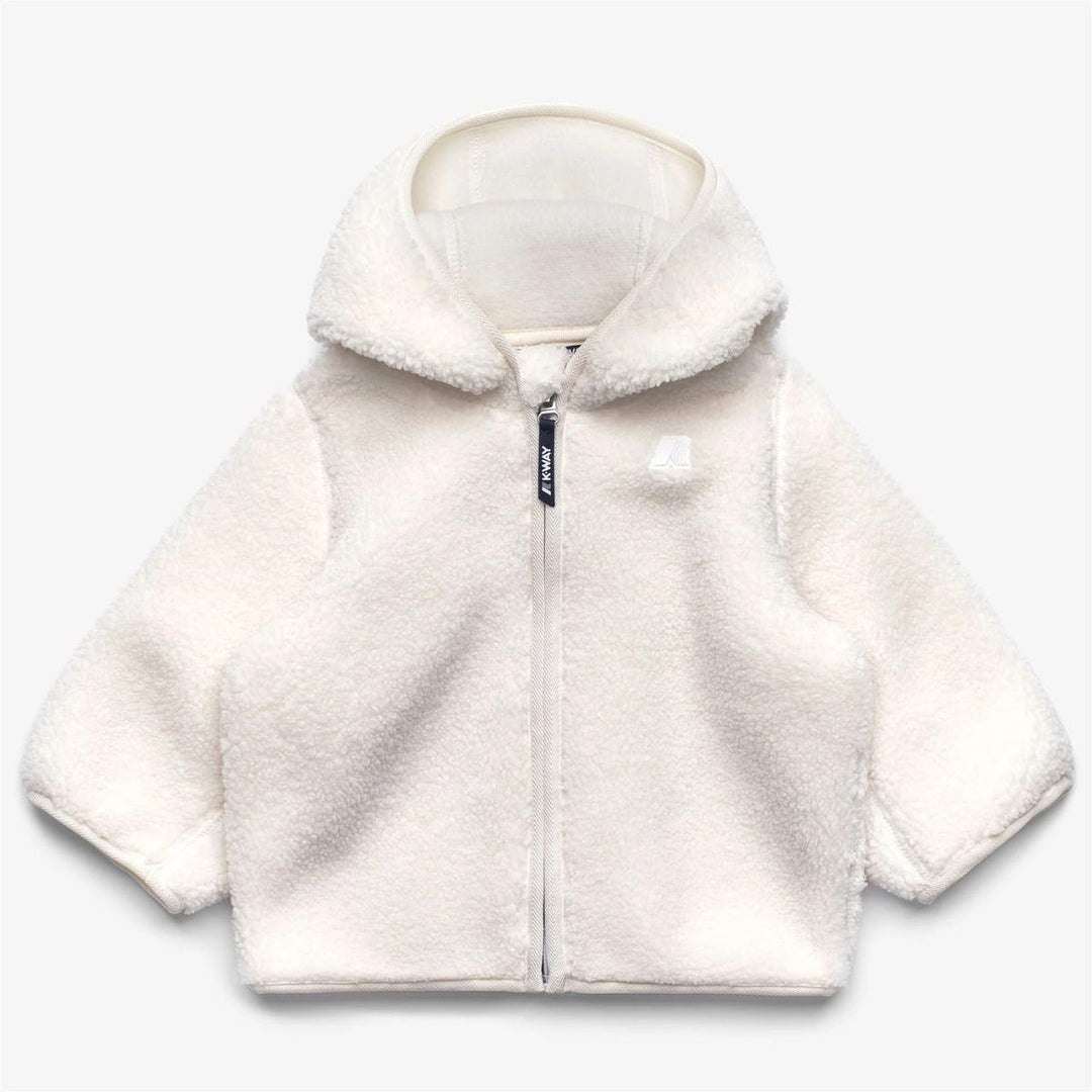 Felpa da neonato Janne Polar full zip in ecopelliccia effetto orsetto con cappuccio e logo K41478WBBI K-WAY