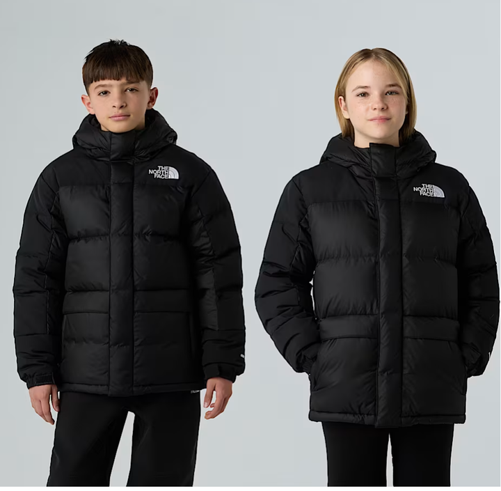 Giubbino in tessuto tecnico lunghezza media sotto sedere con inserti bicolor imbottito in piuma d'oca HIMALAYAN DOWNNERO THE NORTH FACE