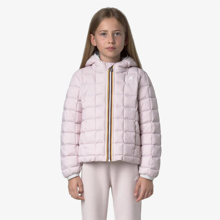 Giubbino da bambina Lily thermo reversibile in tessuto tecnico con imbottitura in piuma e piumino d'anatra K5123QWKB2U K-WAY