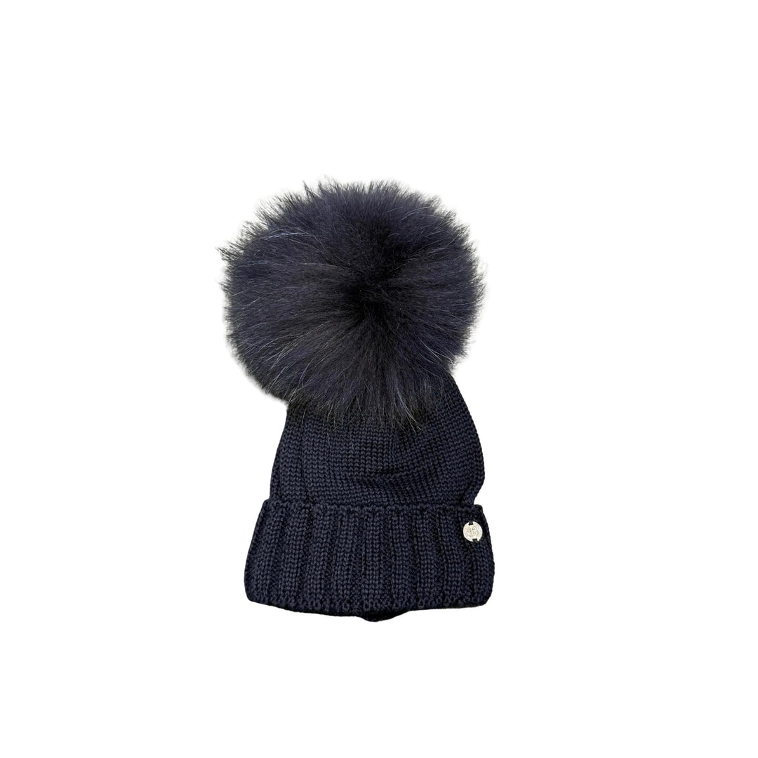 Cappello da bambini misto lana con ponpon originale in Murmasky CT3443ABLU GIO HIGUAMY