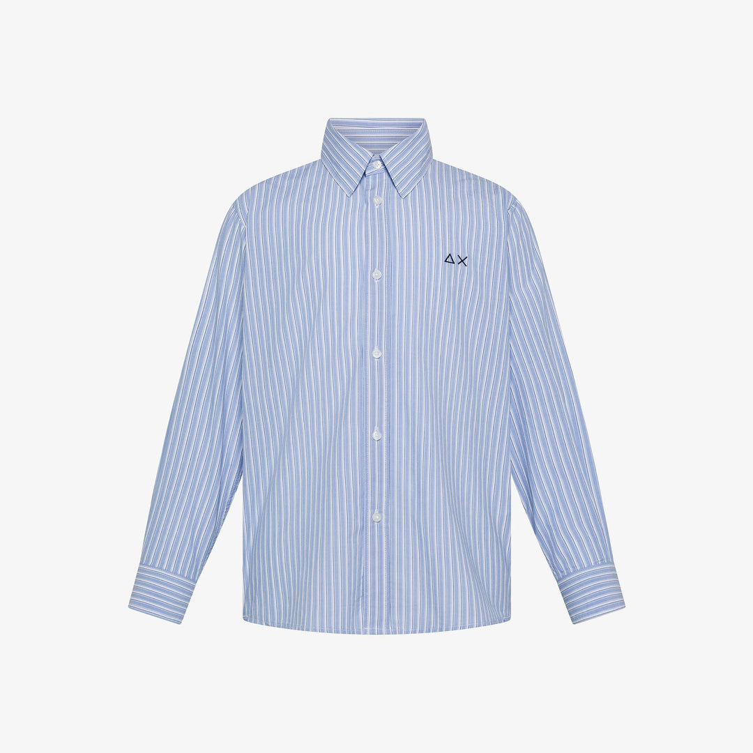 Camicia da bambino in cotone riga vintagecon logo e botton dowm S36303KCIELO SUN 68