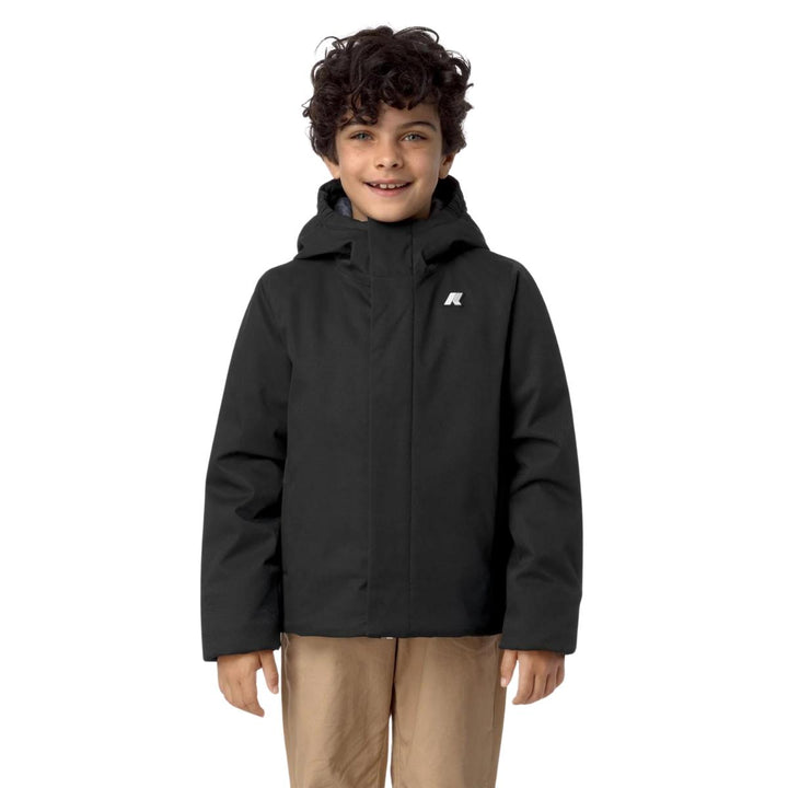 Giubbino da bambino Jacko Marmotta in tessuto tecnico con imbottitura in ecopelliccia K1128FWJAL8 K-WAY