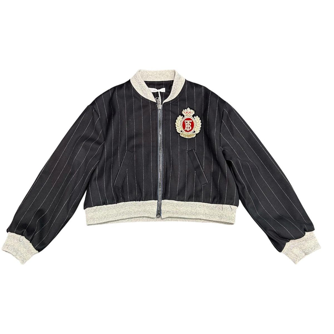 Felpa college da bambina a righe con scudetto UE1995BLU U+E'