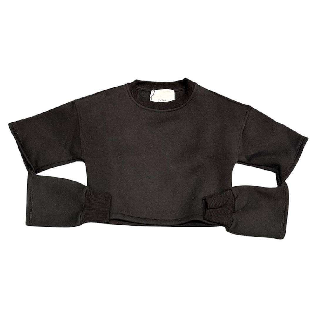 Felpa da bambina corta mezza manica con manicotti ST0182JNERO SO TWEE by MISS GRANT