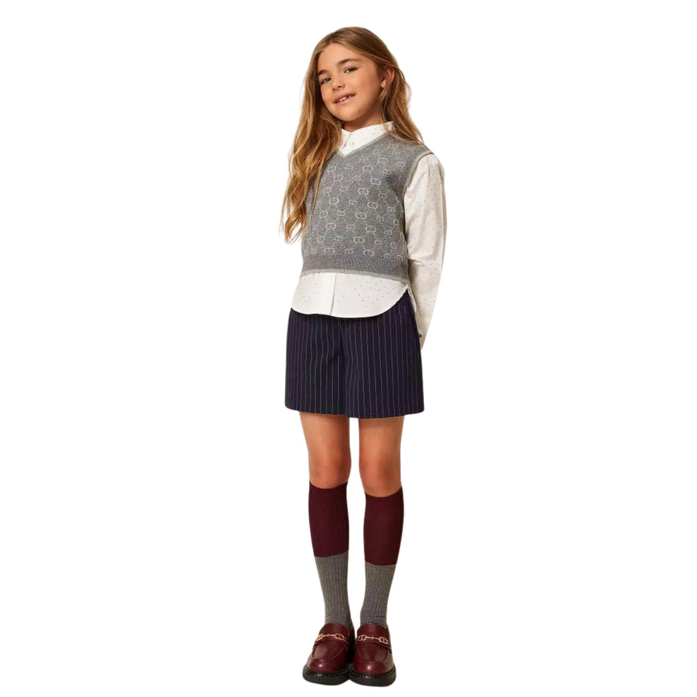 Shorts da bambina a righe GJ2041BLU TWIN-SET