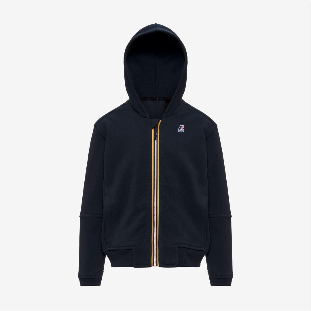 Felpa da bambino Pros in cotone garzato con zip cappuccio e logo K2142RWKK89 K-WAY